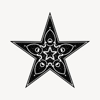 Star decoration illustration clipart vector. Free public domain CC0 image