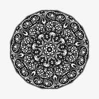 Decorative mandala decoration illustration clipart vector. Free public domain CC0 image
