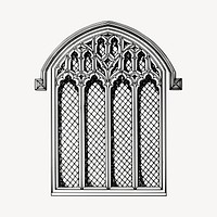 Arch window illustration clipart vector. Free public domain CC0 image