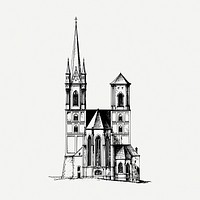 Church architecture clipart illustration psd. Free public domain CC0 image