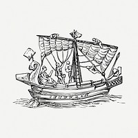 Sailing ship clipart illustration psd. Free public domain CC0 image