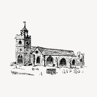 Church architecture illustration clipart vector. Free public domain CC0 image