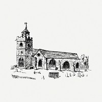 Church architecture clipart illustration psd. Free public domain CC0 image