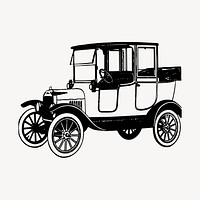 Classic car illustration clipart vector. Free public domain CC0 image