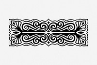 Vintage divider black and white illustration clipart. Free public domain CC0 image