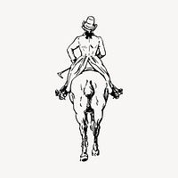 Horse rider illustration clipart vector. Free public domain CC0 image