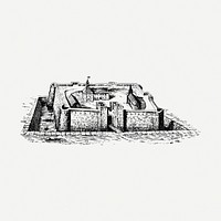 Fortress architecture clipart illustration psd. Free public domain CC0 image