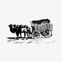 Wagon cart illustration clipart vector. Free public domain CC0 image