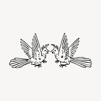 Bird crest illustration clipart vector. Free public domain CC0 image