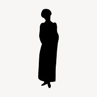 Lady silhouette illustration clipart vector. Free public domain CC0 image