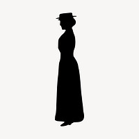 Lady silhouette illustration clipart vector. Free public domain CC0 image