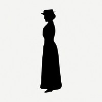 Lady silhouette clipart illustration psd. Free public domain CC0 image