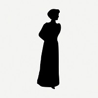Lady silhouette clipart illustration psd. Free public domain CC0 image