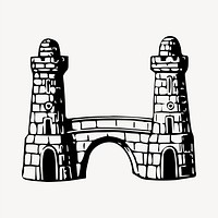 Fortress clipart, vintage hand drawn vector. Free public domain CC0 image.