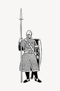 Armor  clipart, vintage hand drawn vector. Free public domain CC0 image.