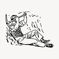 Miner clipart, vintage hand drawn vector. Free public domain CC0 image.