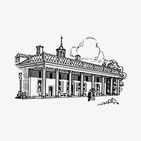 Train station  clipart, vintage hand drawn vector. Free public domain CC0 image.