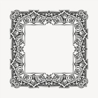 Ornamental frame clipart, vintage hand drawn vector. Free public domain CC0 image.