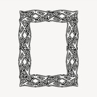 Mirror frame clipart, vintage hand drawn vector. Free public domain CC0 image.