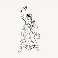 Greek performer clipart, vintage hand drawn vector. Free public domain CC0 image.