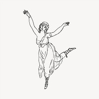 Greek dancer clipart, vintage hand drawn vector. Free public domain CC0 image.