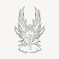 Angel clipart, vintage hand drawn vector. Free public domain CC0 image.