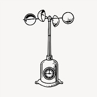 Anemometer clipart, vintage hand drawn vector. Free public domain CC0 image.