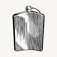 Alcohol flask clipart, vintage hand drawn vector. Free public domain CC0 image.