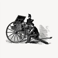 Cannon soldiers clipart, vintage hand drawn vector. Free public domain CC0 image.