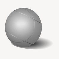 Boule metal ball clipart, sport equipment illustration vector. Free public domain CC0 image.