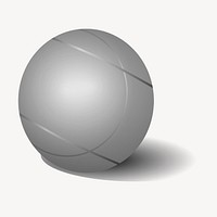 Boule metal ball clipart, sport equipment illustration. Free public domain CC0 image.