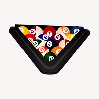 Billiard balls set sticker, sport equipment illustration psd. Free public domain CC0 image.