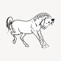 Horse clipart, animal illustration vector. Free public domain CC0 image.