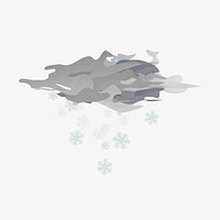 Snowing cloud sticker, weather illustration psd. Free public domain CC0 image.