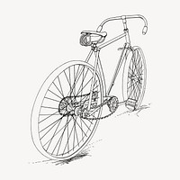 Bicycle sticker, vehicle illustration psd. Free public domain CC0 image.