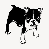 Bulldog puppy clipart, animal illustration vector. Free public domain CC0 image.