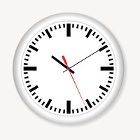 Clock clipart, object illustration vector. Free public domain CC0 image.