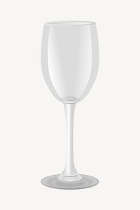 Champagne glass sticker, utensil illustration psd. Free public domain CC0 image.