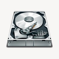 Hard disk clipart, object illustration vector. Free public domain CC0 image.