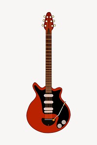 Electric guitar clipart, musical instrument illustration vector. Free public domain CC0 image.