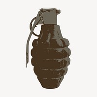 Hand grenade clipart, weapon illustration vector. Free public domain CC0 image.