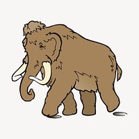 Mammoth clipart, extinct animal illustration. Free public domain CC0 image.