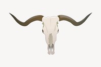 Longhorn skull clipart, animal hunting illustration vector. Free public domain CC0 image.