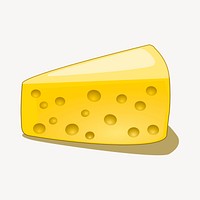 Cheese sticker, food illustration psd. Free public domain CC0 image.