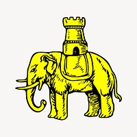 Elephant chess clipart, animal illustration vector. Free public domain CC0 image.