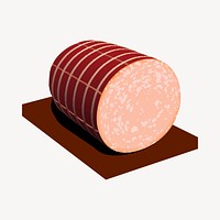 Mortadella bologna clipart, food illustration vector. Free public domain CC0 image.