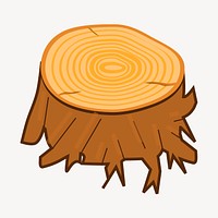 Tree stump clipart, botanical illustration vector. Free public domain CC0 image.