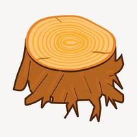 Tree stump sticker, botanical illustration psd. Free public domain CC0 image.