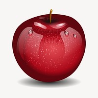 Apple sticker, fruit illustration psd. Free public domain CC0 image.