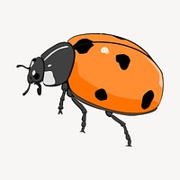 Ladybug sticker, insect illustration psd. Free public domain CC0 image.